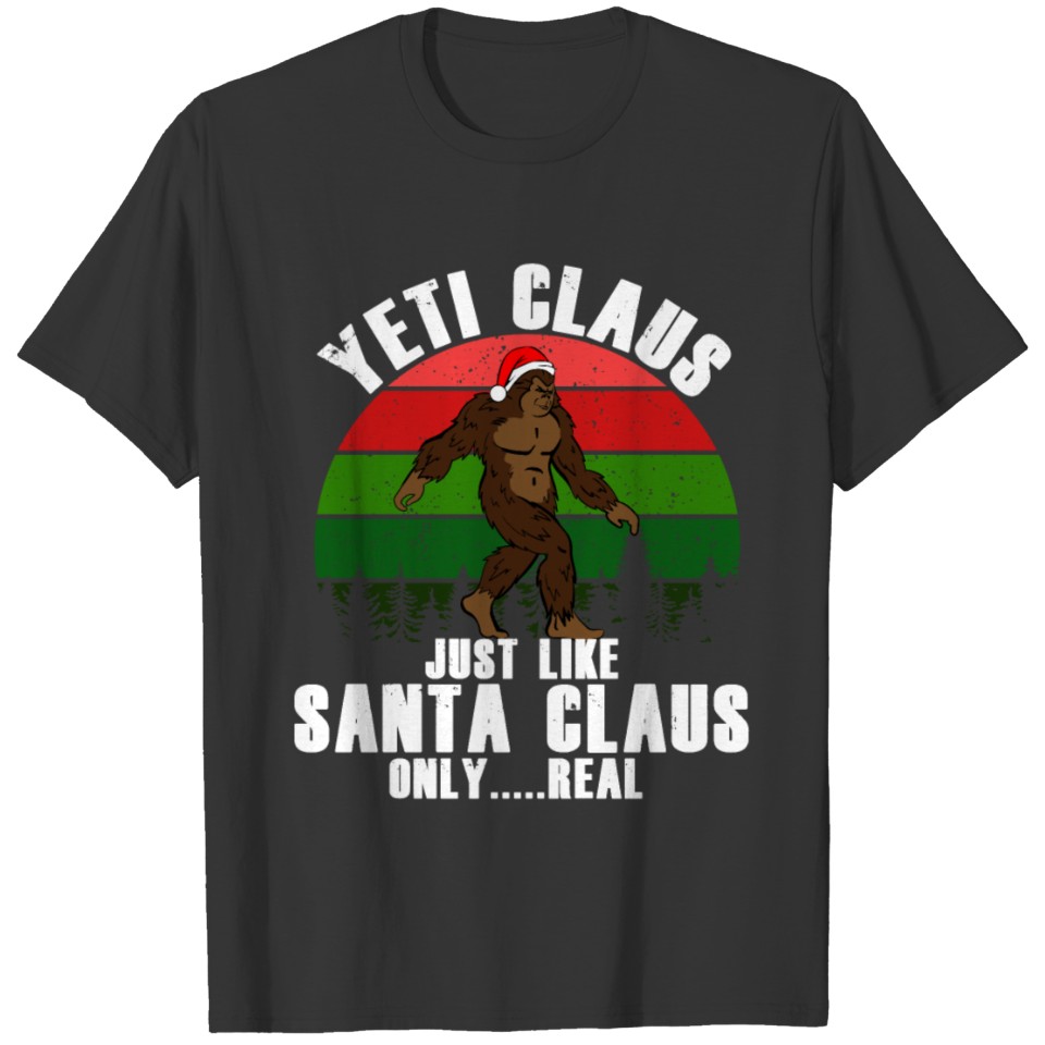 Yeti Claus Santa Funny Bigfoot Santa Christmas T-shirt