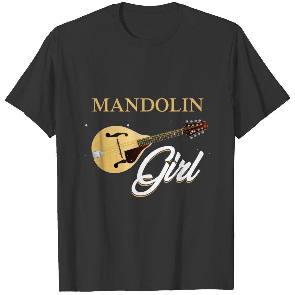 Mandolin Girl Country Music Acoustic Guitar Gift T-shirt