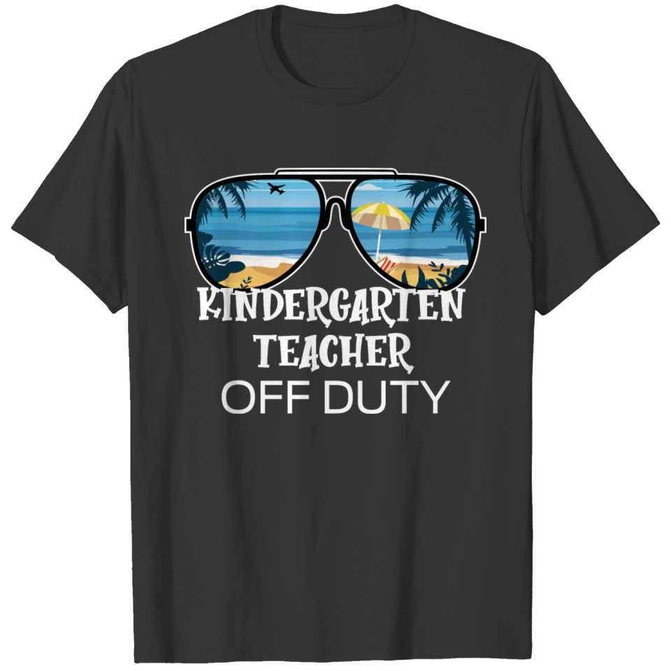 Kindergarten Teacher Off Duty Sunglasses Palm Tree T Shirts