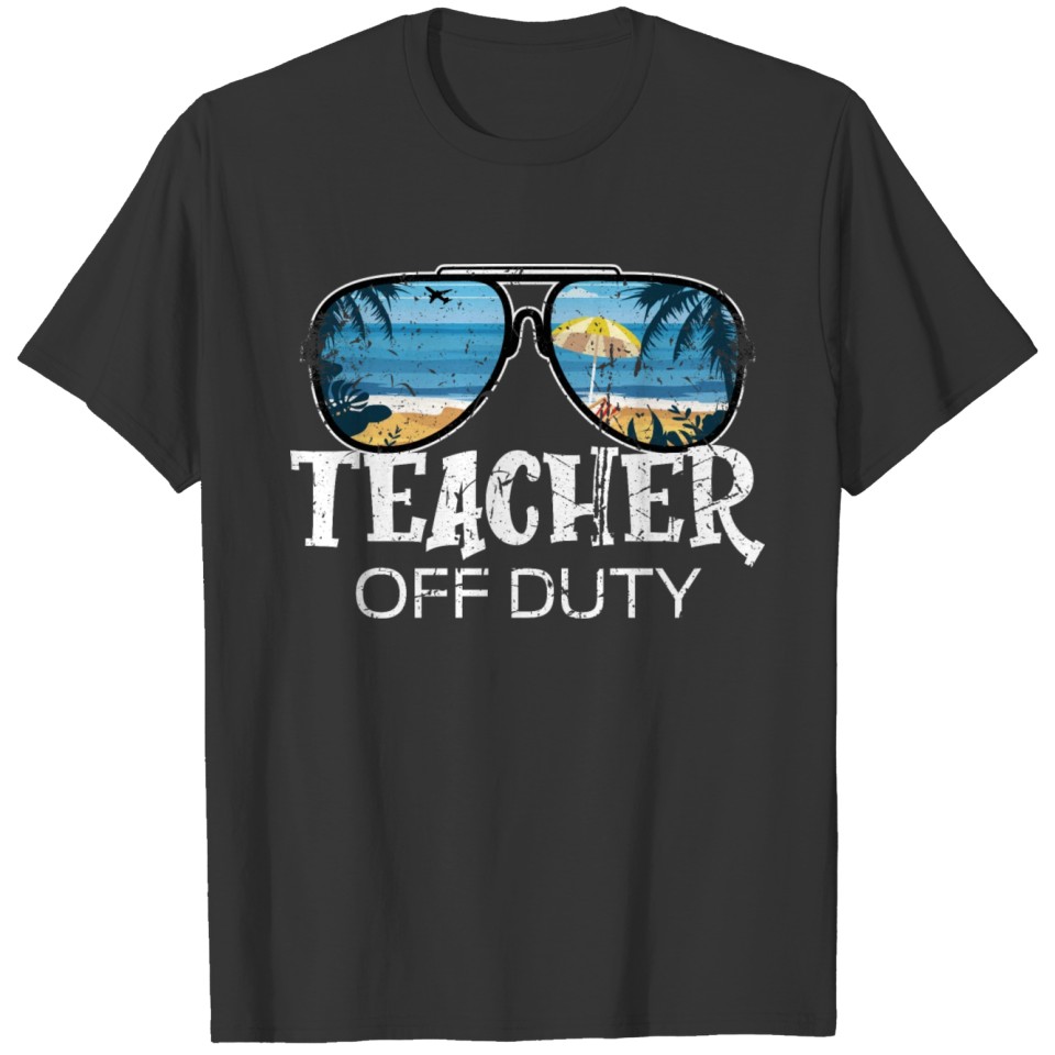 Vintage Teacher Off Duty Sunglasses Palm Tree T Shirts