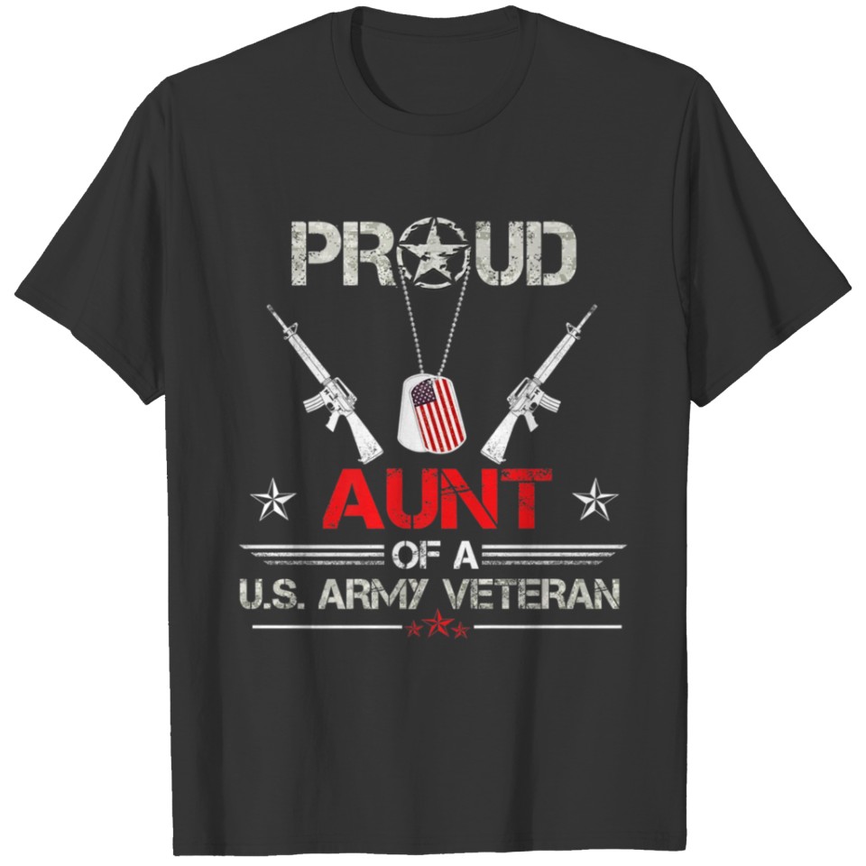 Womens Proud Aunt Of A Us Army Veteran Camo Stripe T-shirt