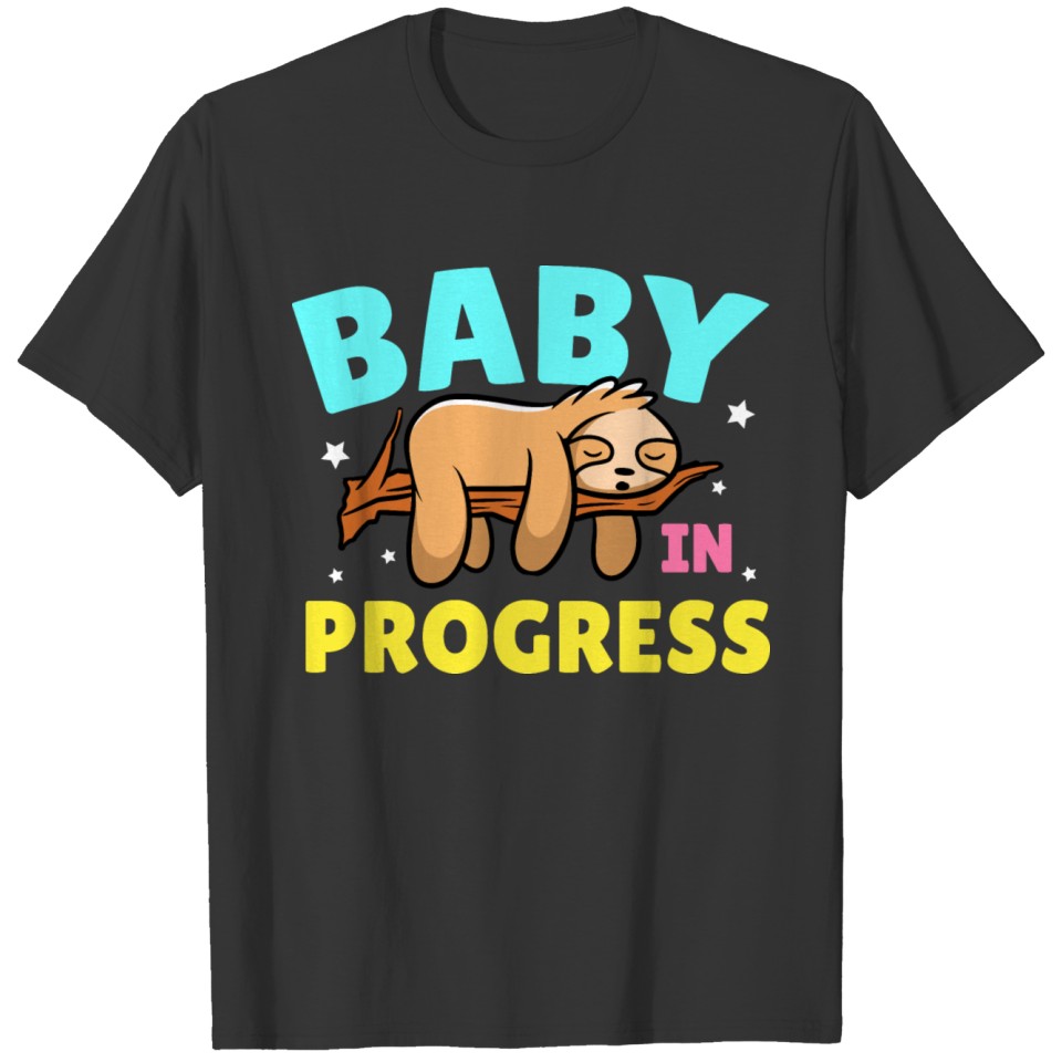 Pregnancy Sloth Baby In Progress Mother To Be Pare T-shirt