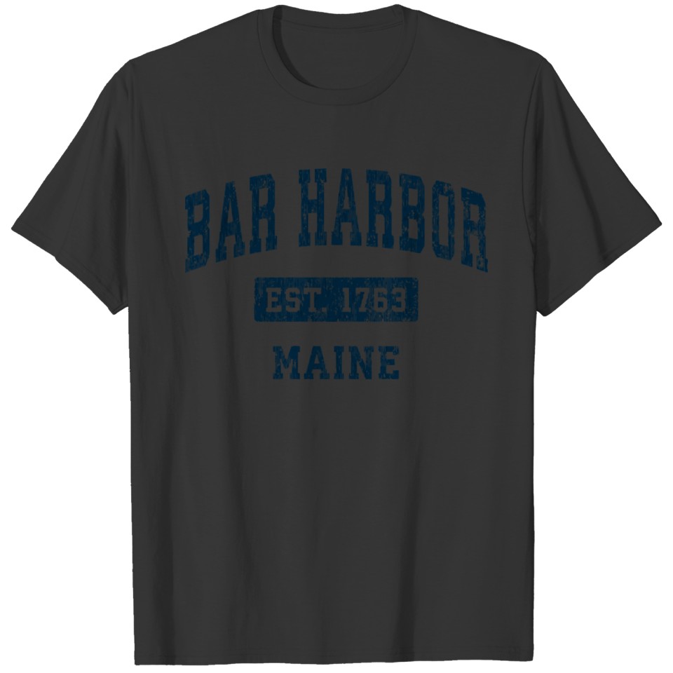 Bar Harbor Maine Me Vintage Sports Design Navy Pri T Shirts