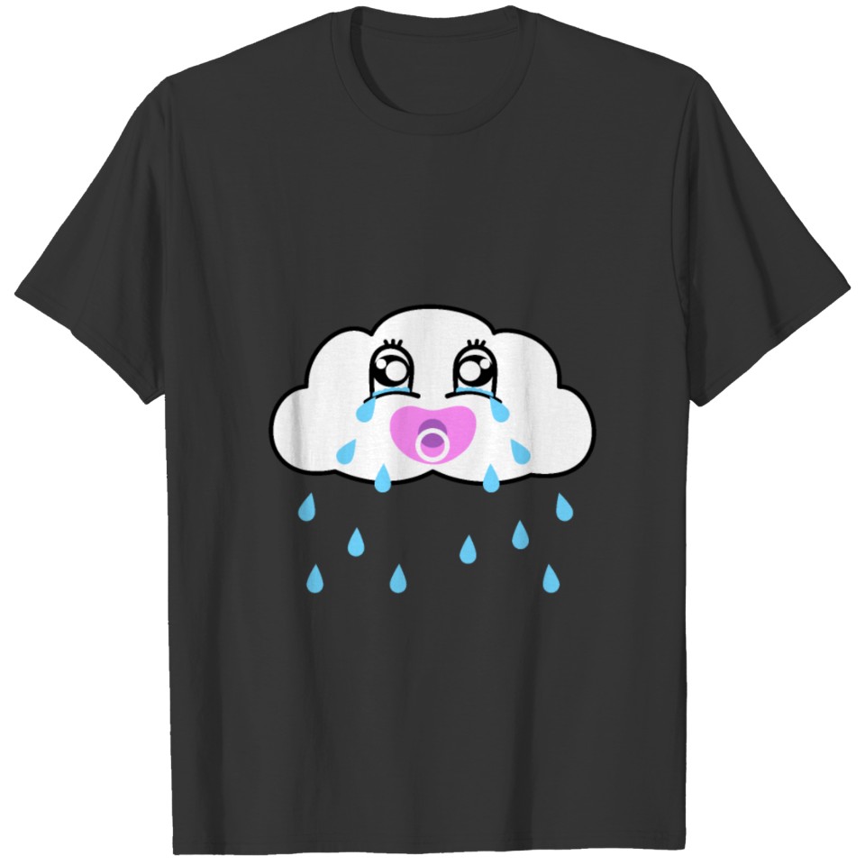 Crying Kawaii Cloud With A Pacifier Please Don't T-shirt