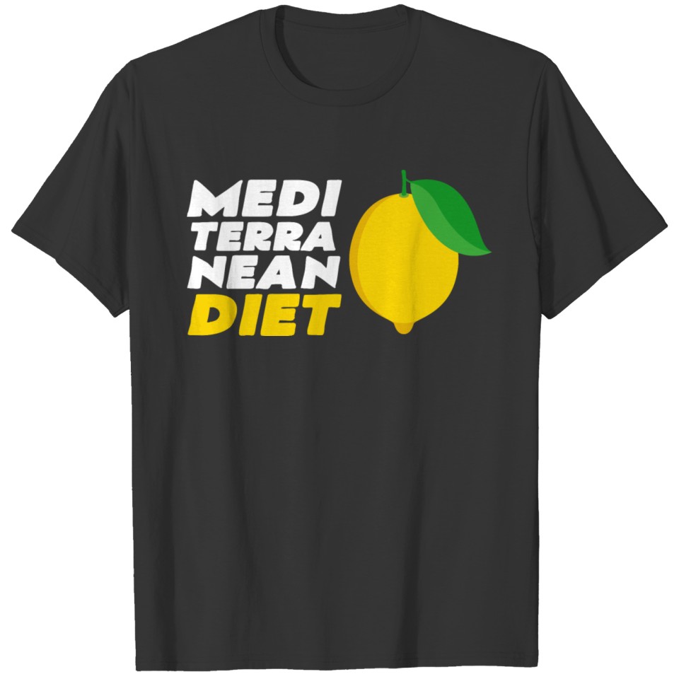 Mediterranean cuisine as a diet for health lemon T-shirt