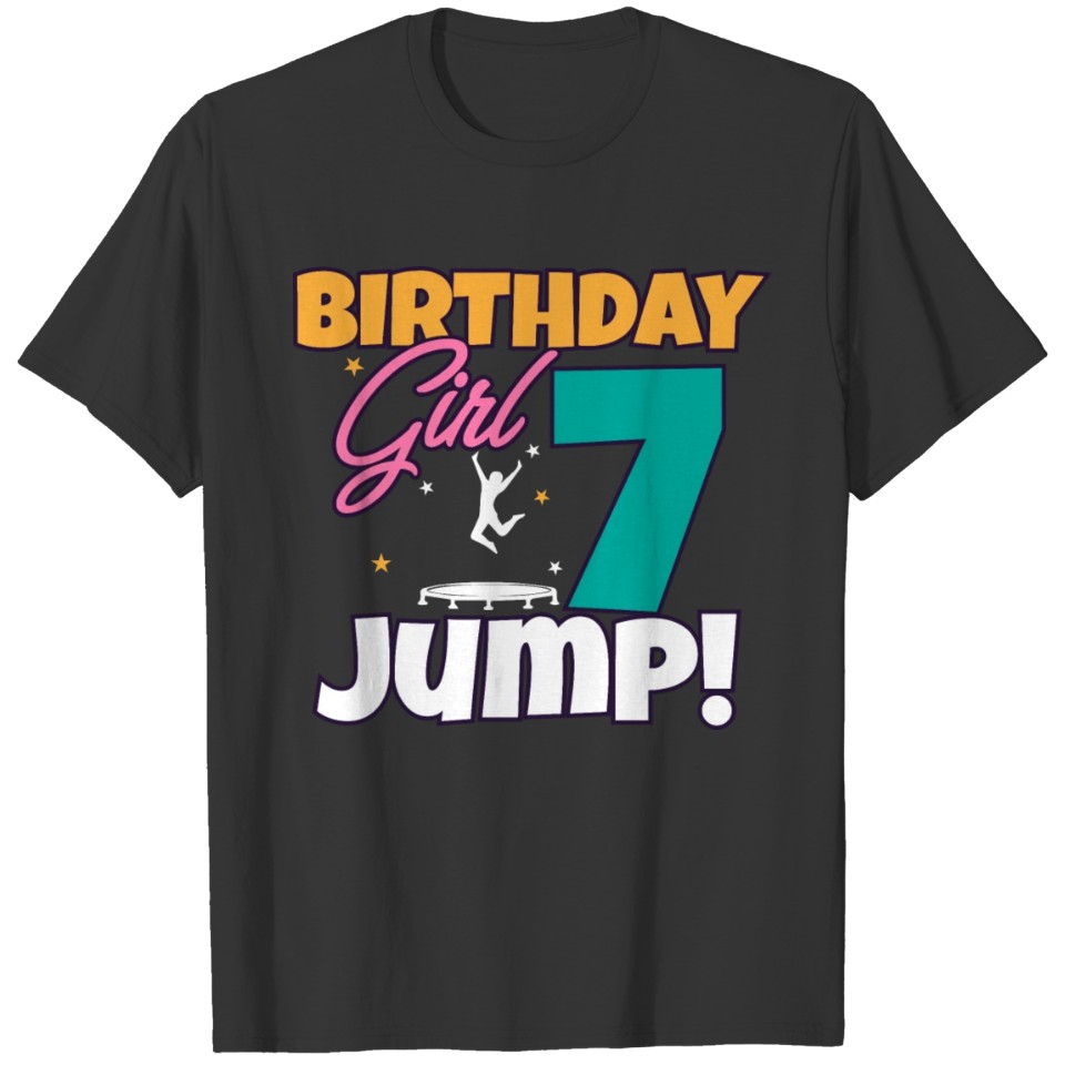 Jump It's Birthday Trampoline 7th Birthday Party T-shirt
