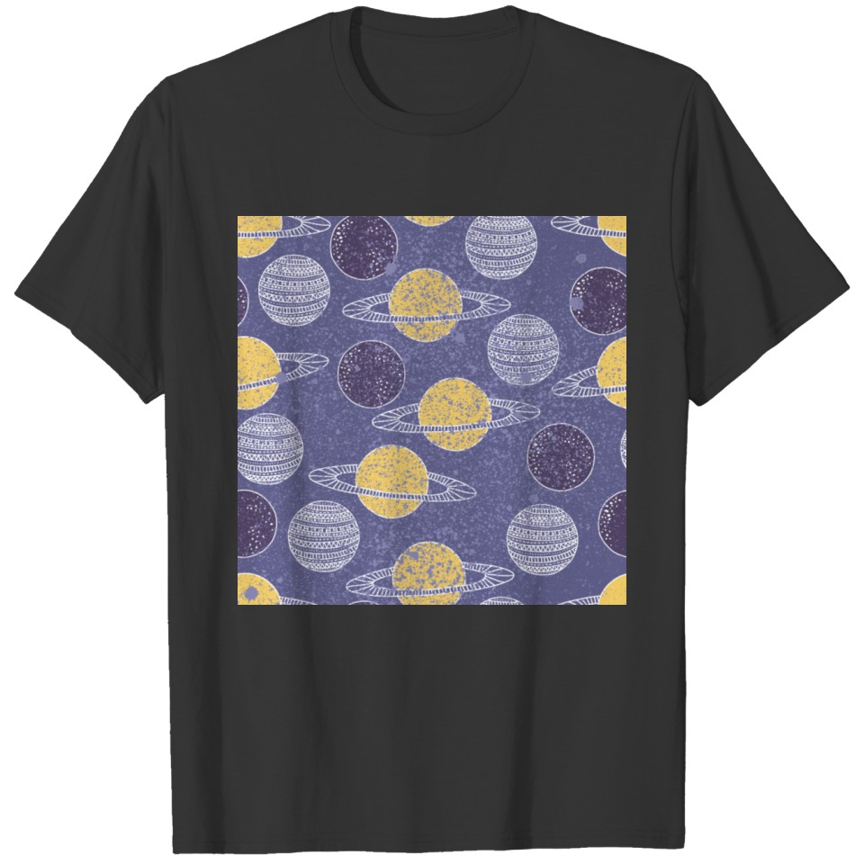 Yellow Planet Space Blue Sky Astronomy Astrology T Shirts