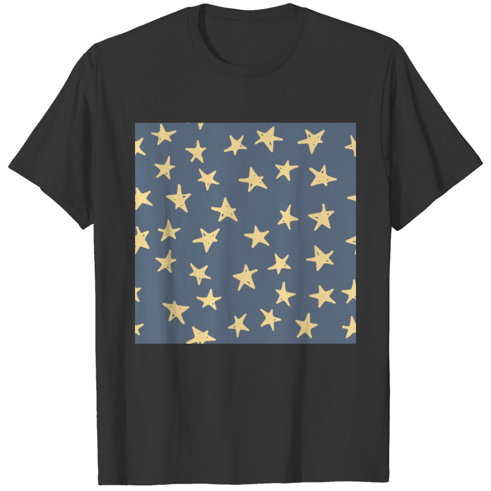 Yellow Stars Blue Starry Sky Space Astronomy T Shirts