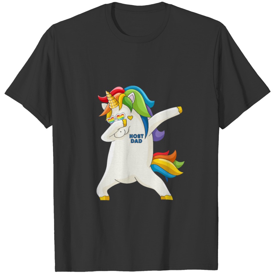 Mens Foreign Host Family Dad Unicorn Exchange T Shirts
