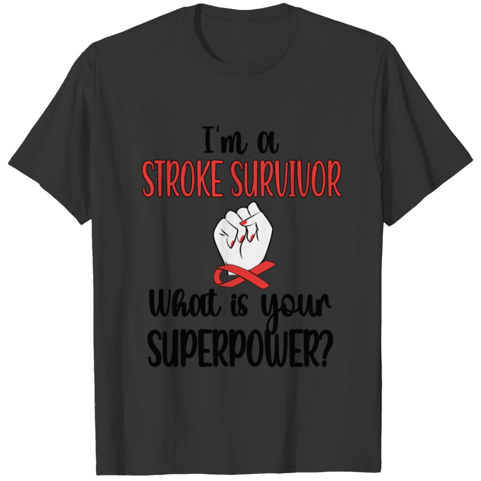 Stroke Survivor Stroke Awareness Month Red Ribbon T-shirt