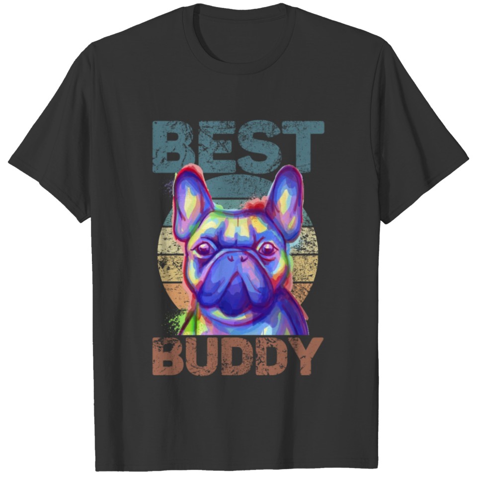 French Frenchie Bulldog Best Buddy Cute Vintage T Shirts
