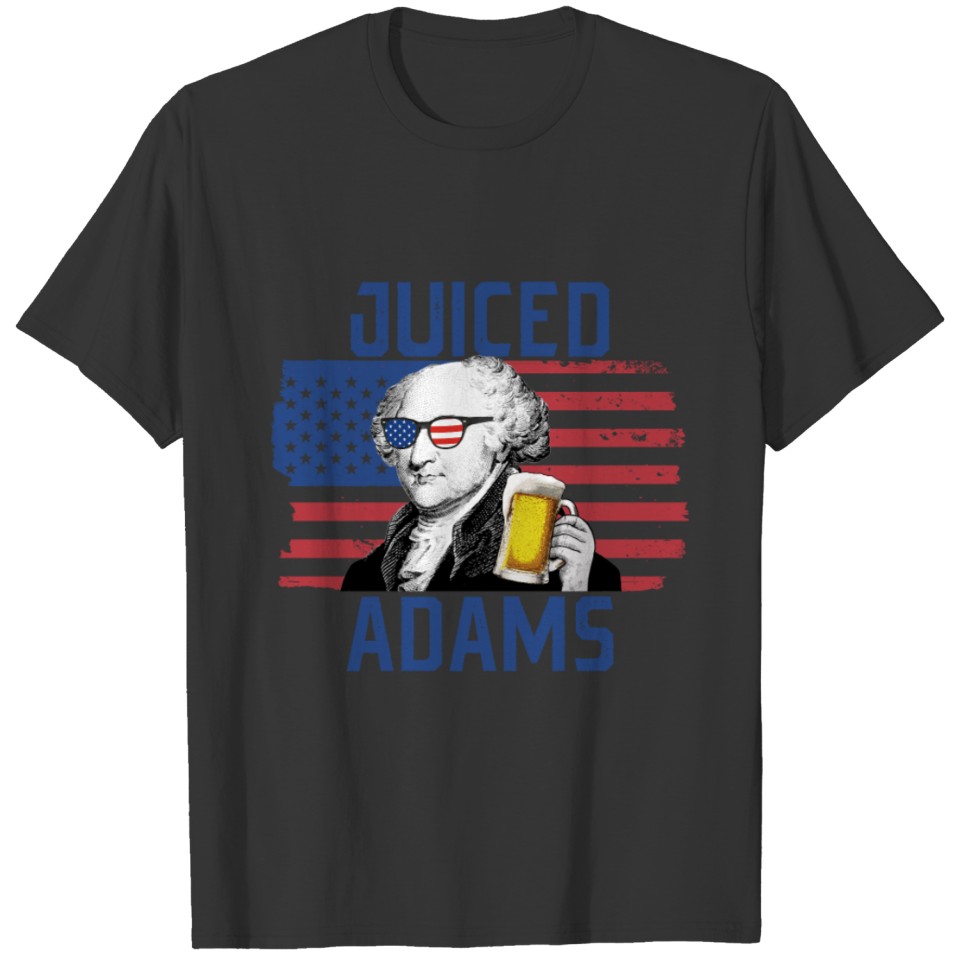 Juiced Adams American Flag John Adams 4th of July T-shirt