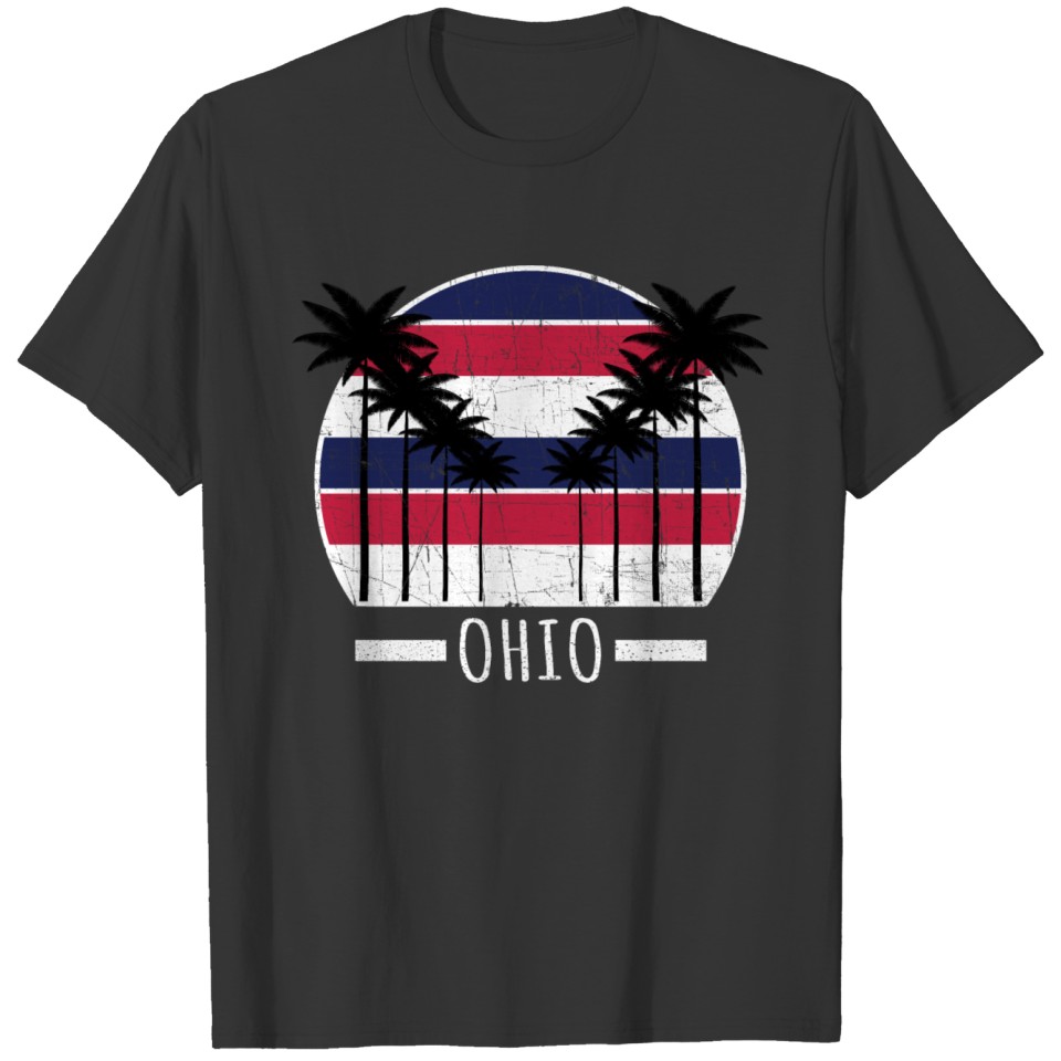 Beach Lover - Retro Ohio Summer Distressed T-shirt