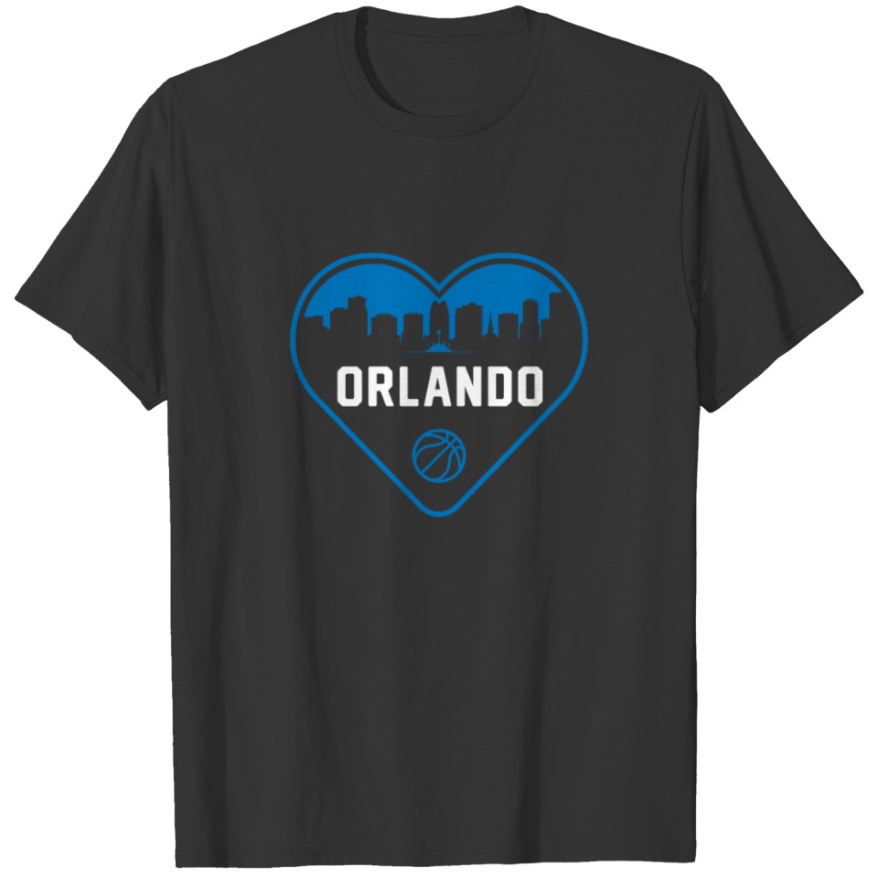 Cute I Love Orlando Basketball Heart ORL City T-shirt