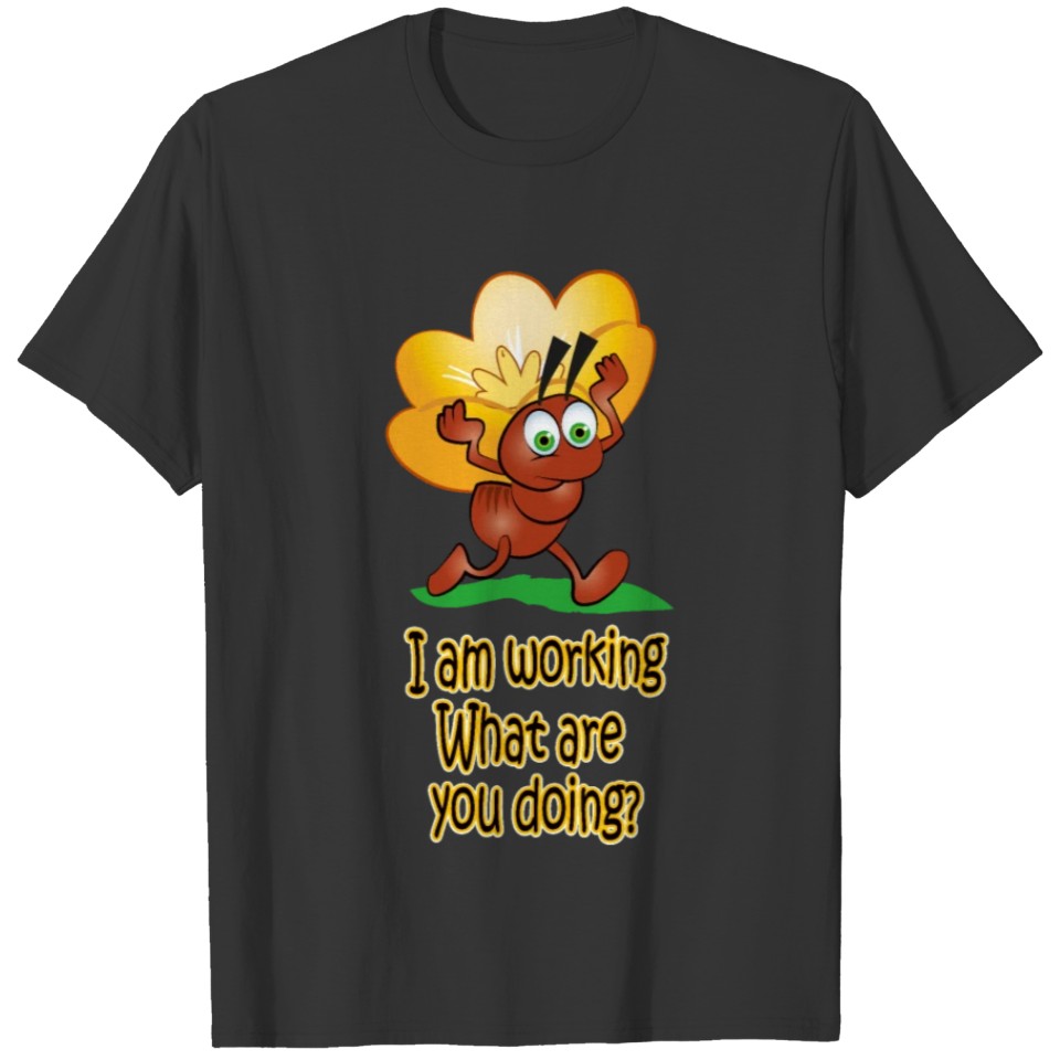 Ant walking and carrying a flower T-shirt