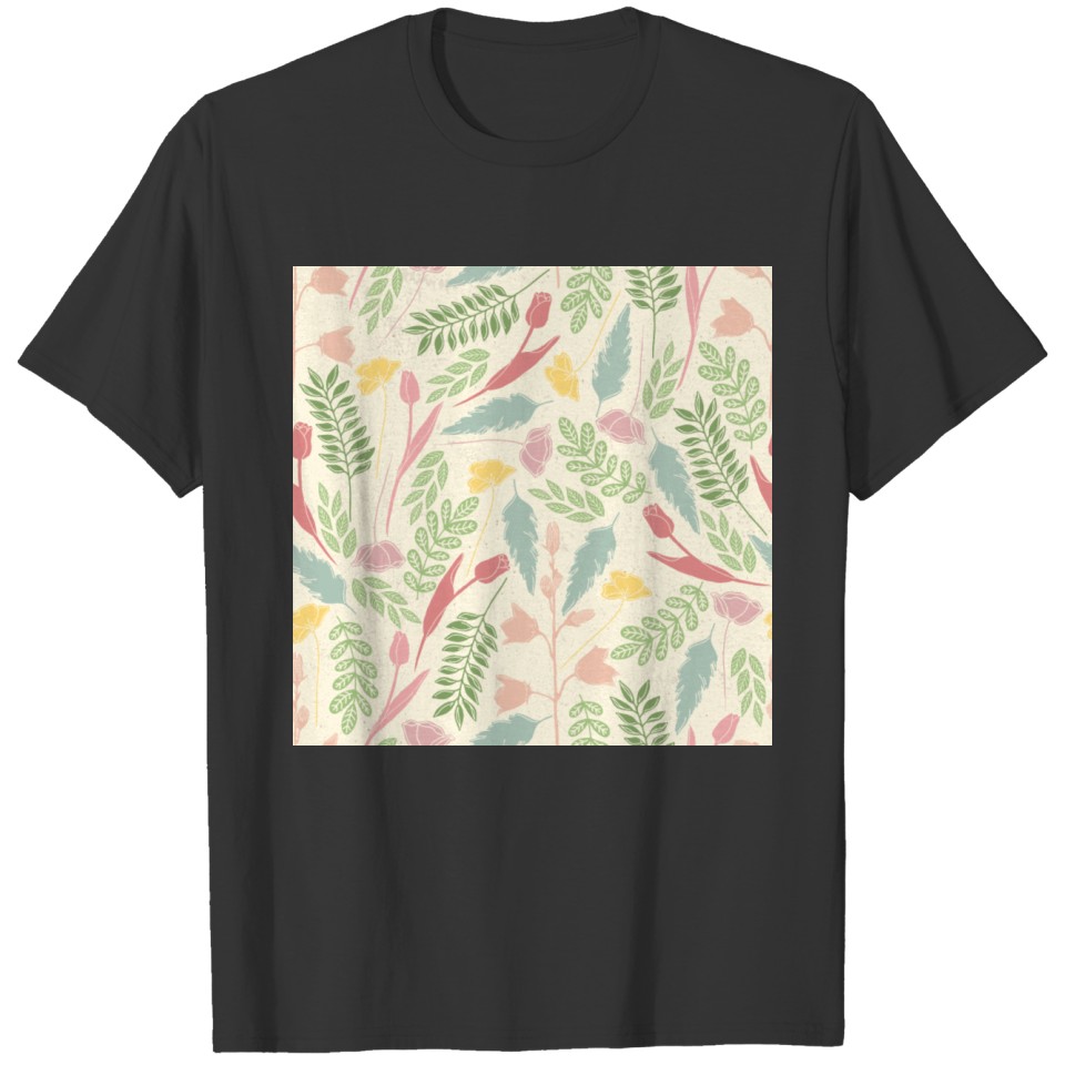 Flowers Green Leaves Floral Garden Spring Vibes T-shirt