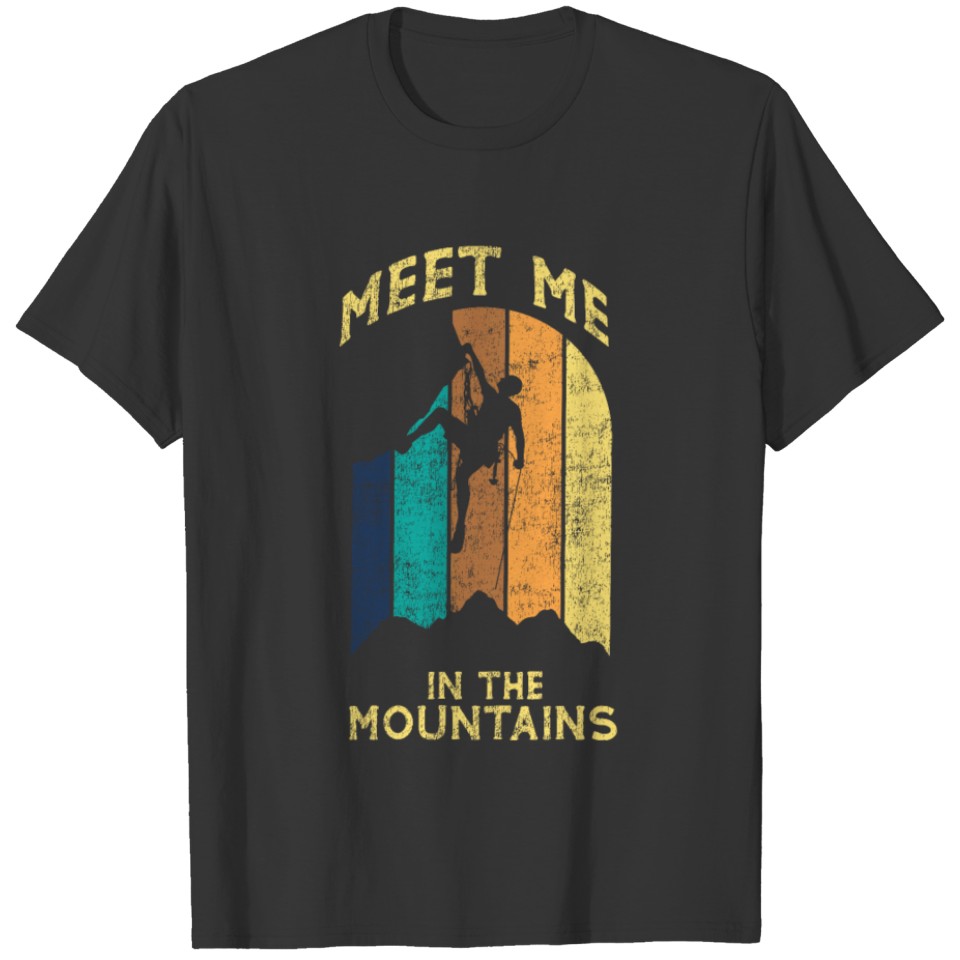 Rock Climbing Climber Retro T-shirt