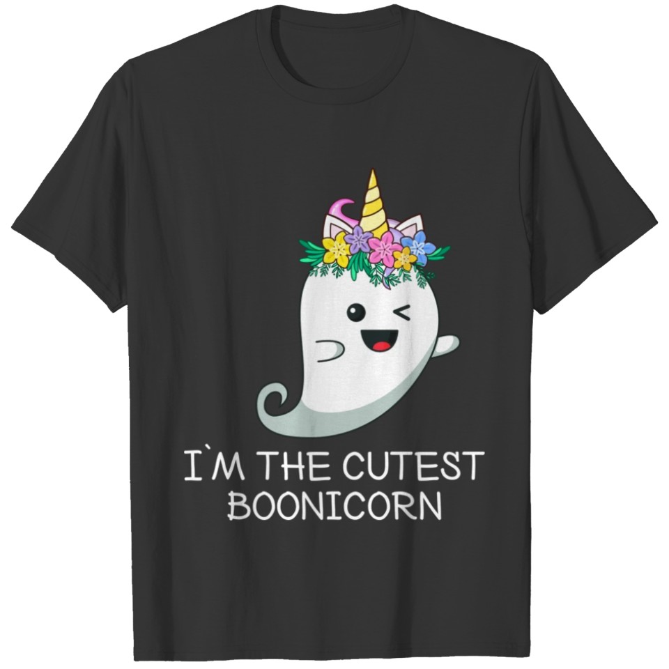 Boonicorn Unicorn Ghost Unicorn Halloween Designs T-shirt