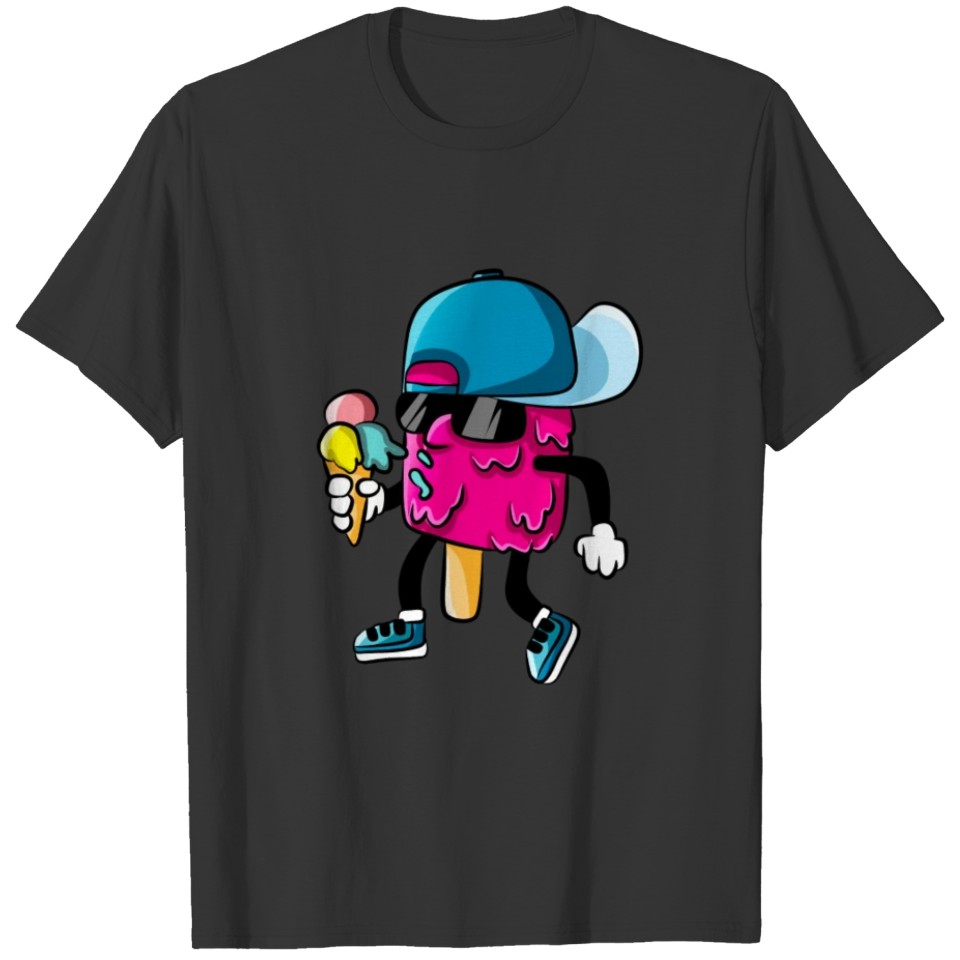 Cool Ice Cream Funny Cartoon Kids T-shirt