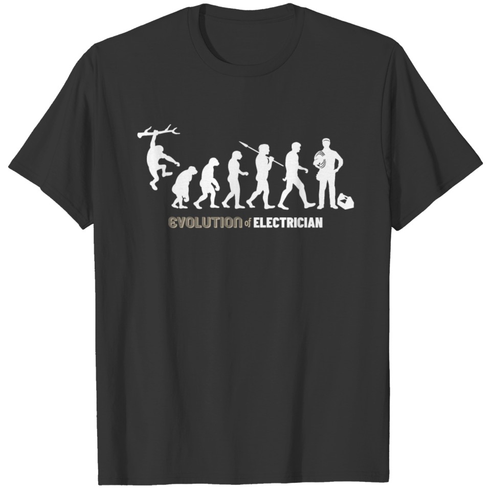 Evolution of Electrician T-shirt