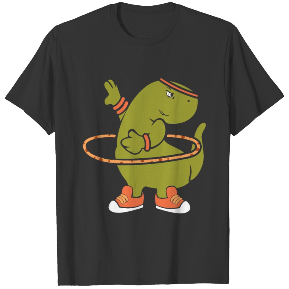 Hulahoop Hooping Hooper Dinosaur Dino T Rex T-shirt