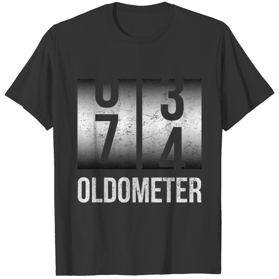 Oldometer 74th Birthday Gift 74 Year Old Bday T-shirt