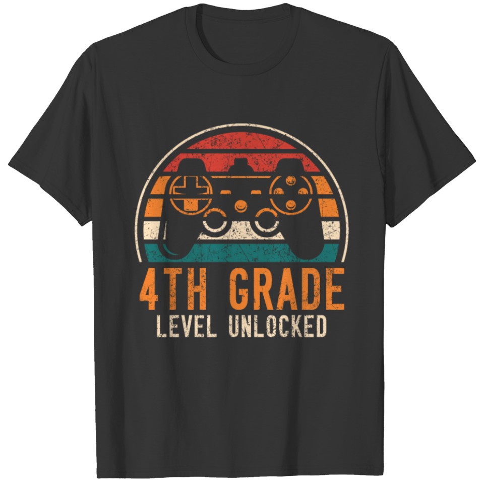 Welcome Back To School Video Game 4th Grade Level T-shirt