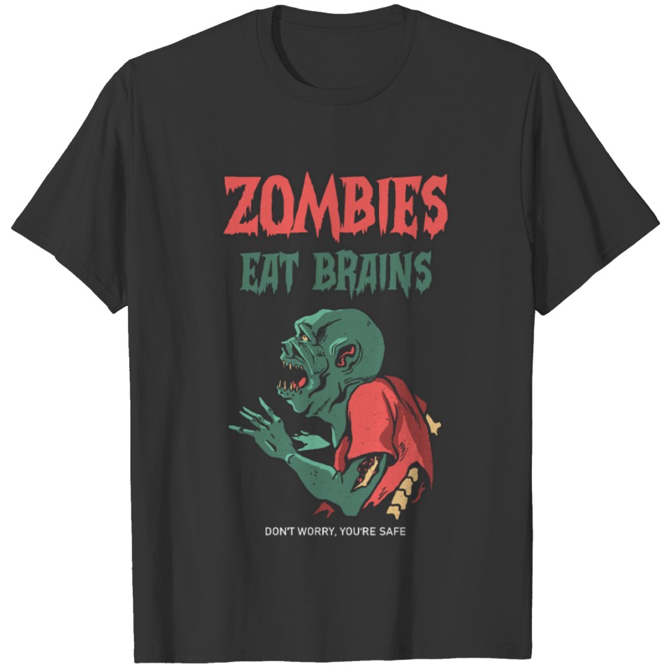 Zombies Eat Brains Halloween Boys Kids Zombie T-shirt