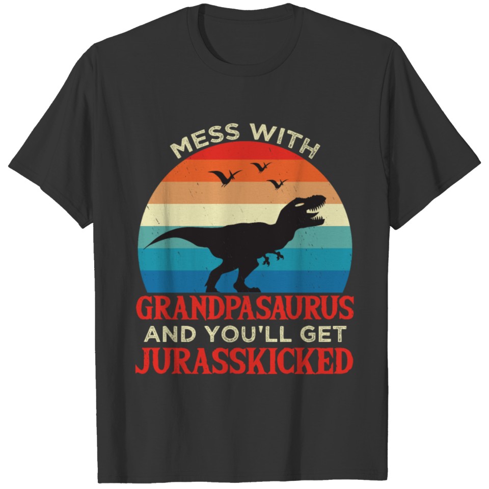 Grandpa Dinosaur Grandpasaurus T-rex Jurasskicked T-shirt