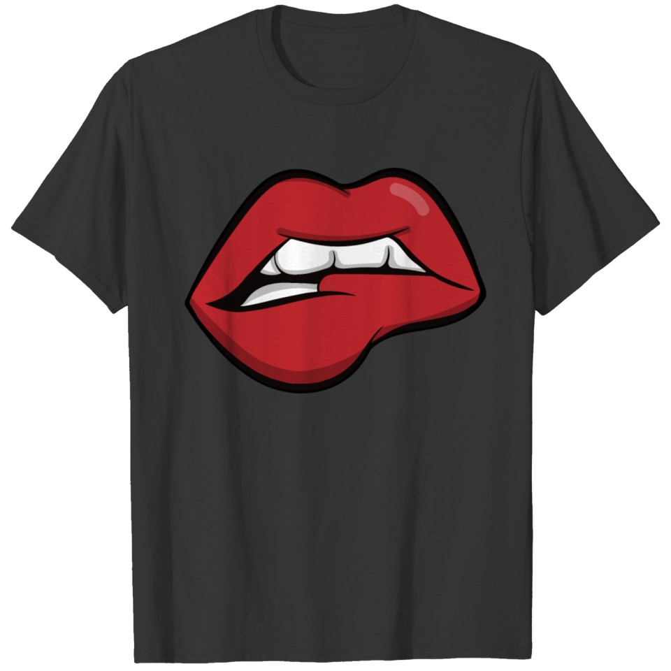 face laugh teeth grimace lip T-shirt
