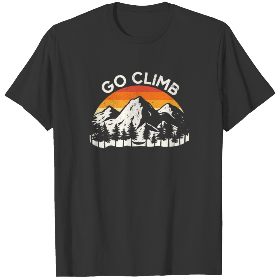 Rock Climbing Climber Retro Go T-shirt