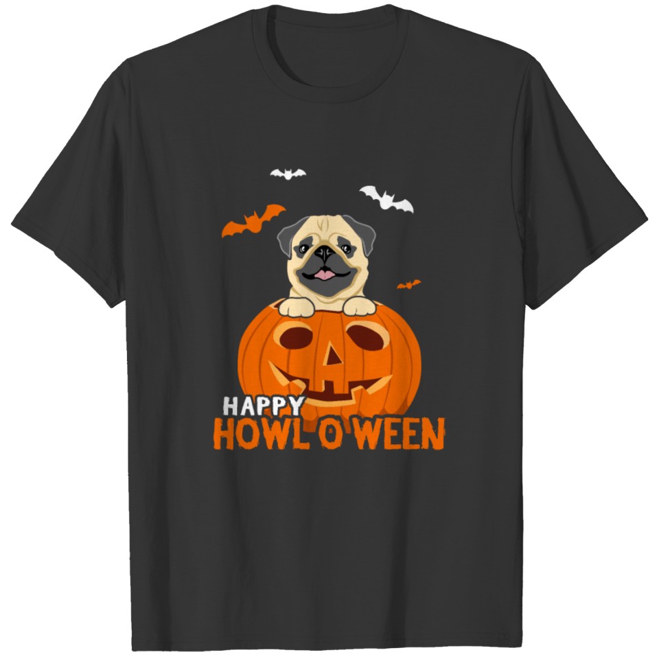 Happy Halloween Pug Dog Pumpkin Costumes Gift T Shirts