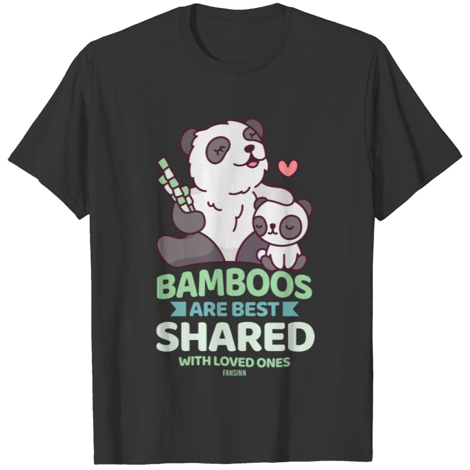Panda bamboo friends family gift T-shirt