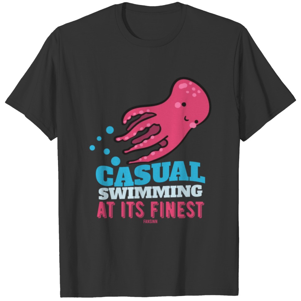 Sweet kids baby octopus floats in the sea T-shirt