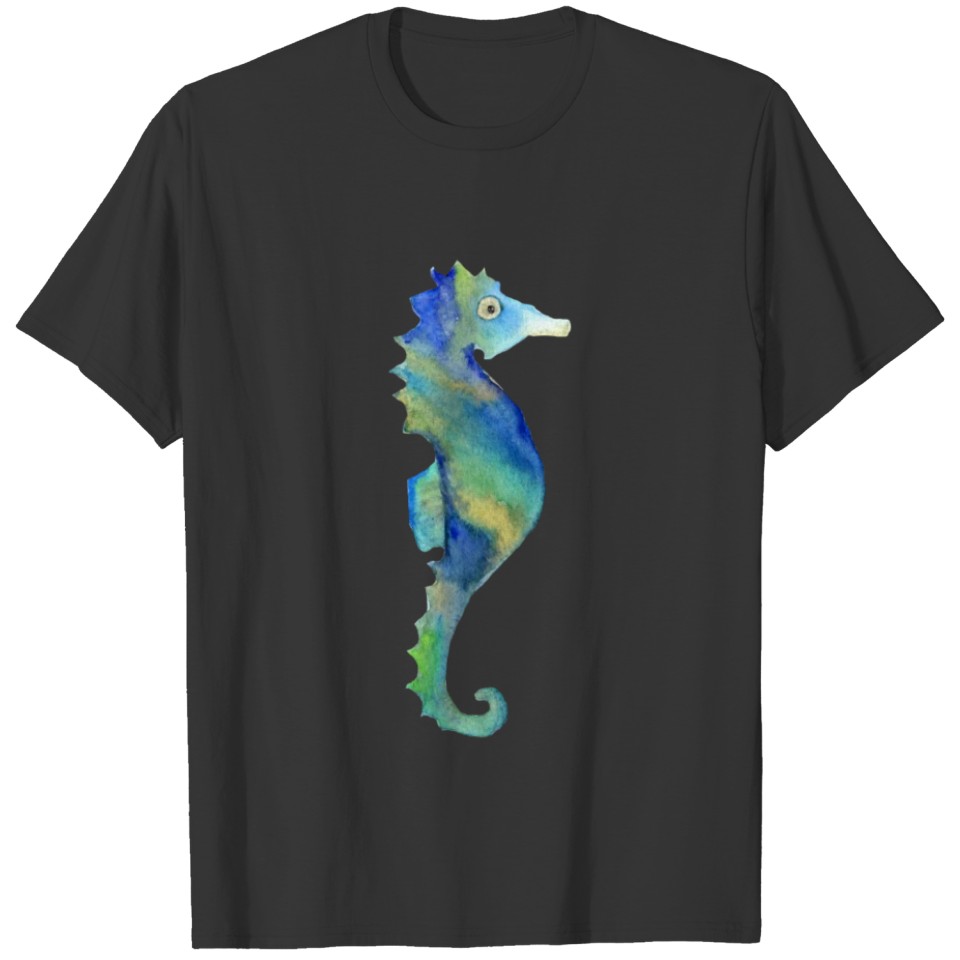 Seahorses watercolor illustration T-shirt