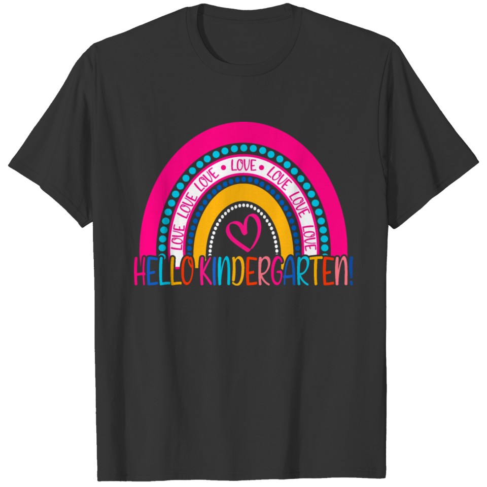Hello Kindergarten Teach Love Inspire design T-shirt