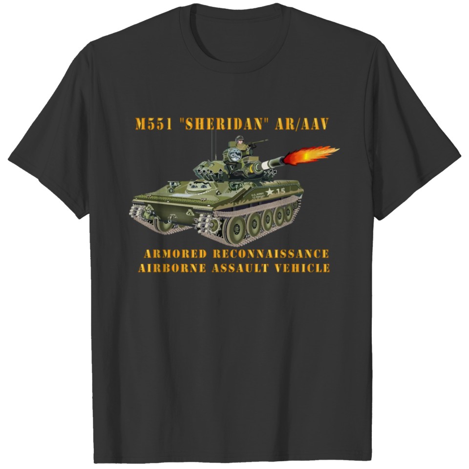 Army M551 Sheridan Firing AR AAV T-shirt