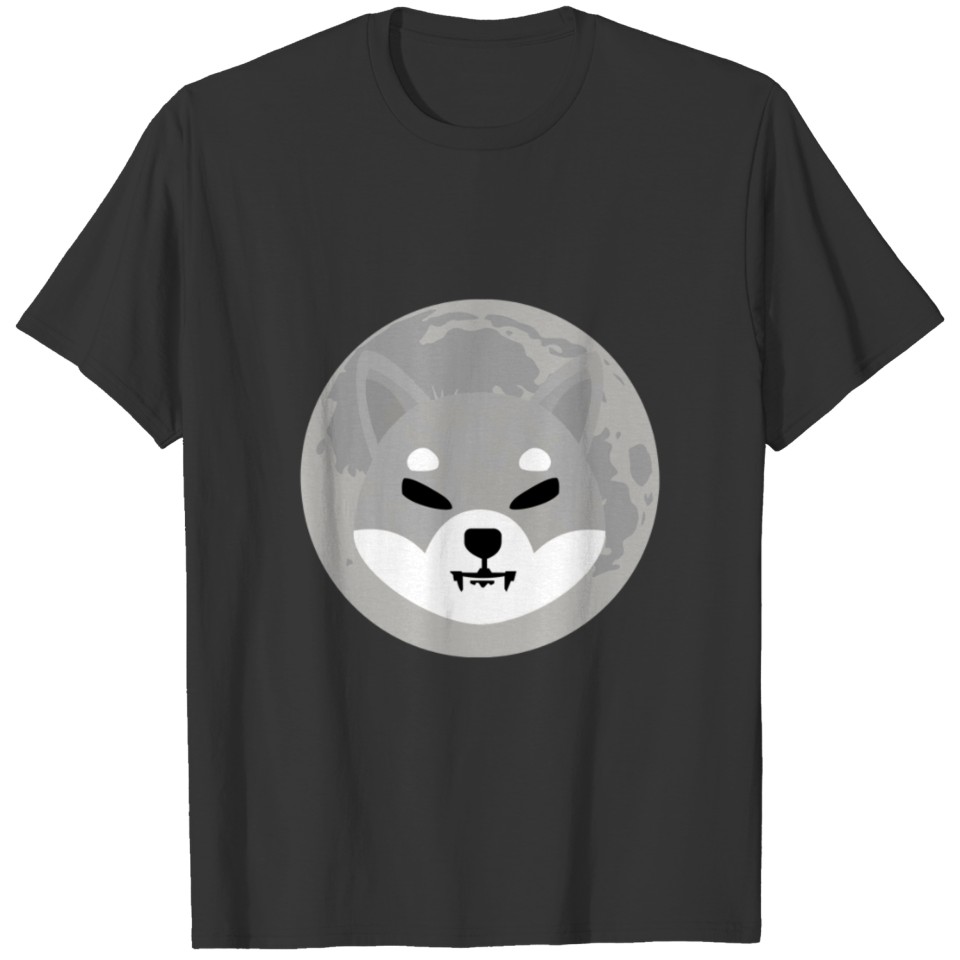 Shiba Inu Logo On Moon Blockchain Cryptocurrency T-shirt