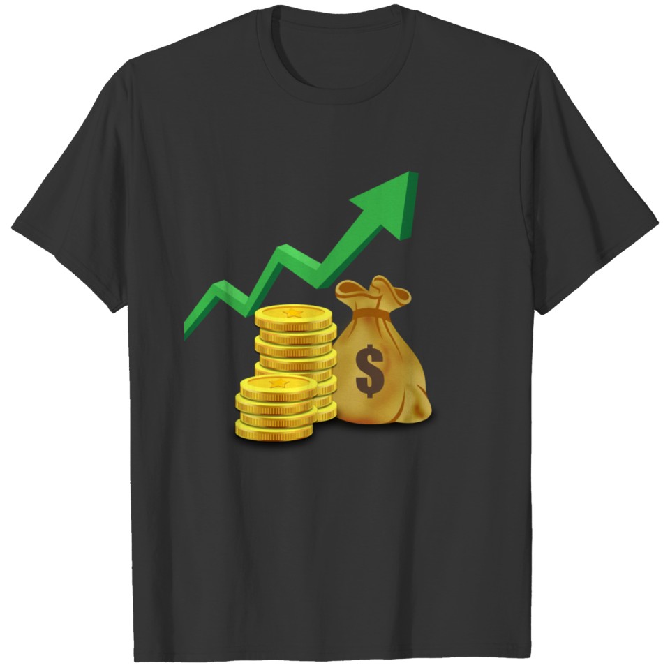 Gold coin money bag currency T Shirts