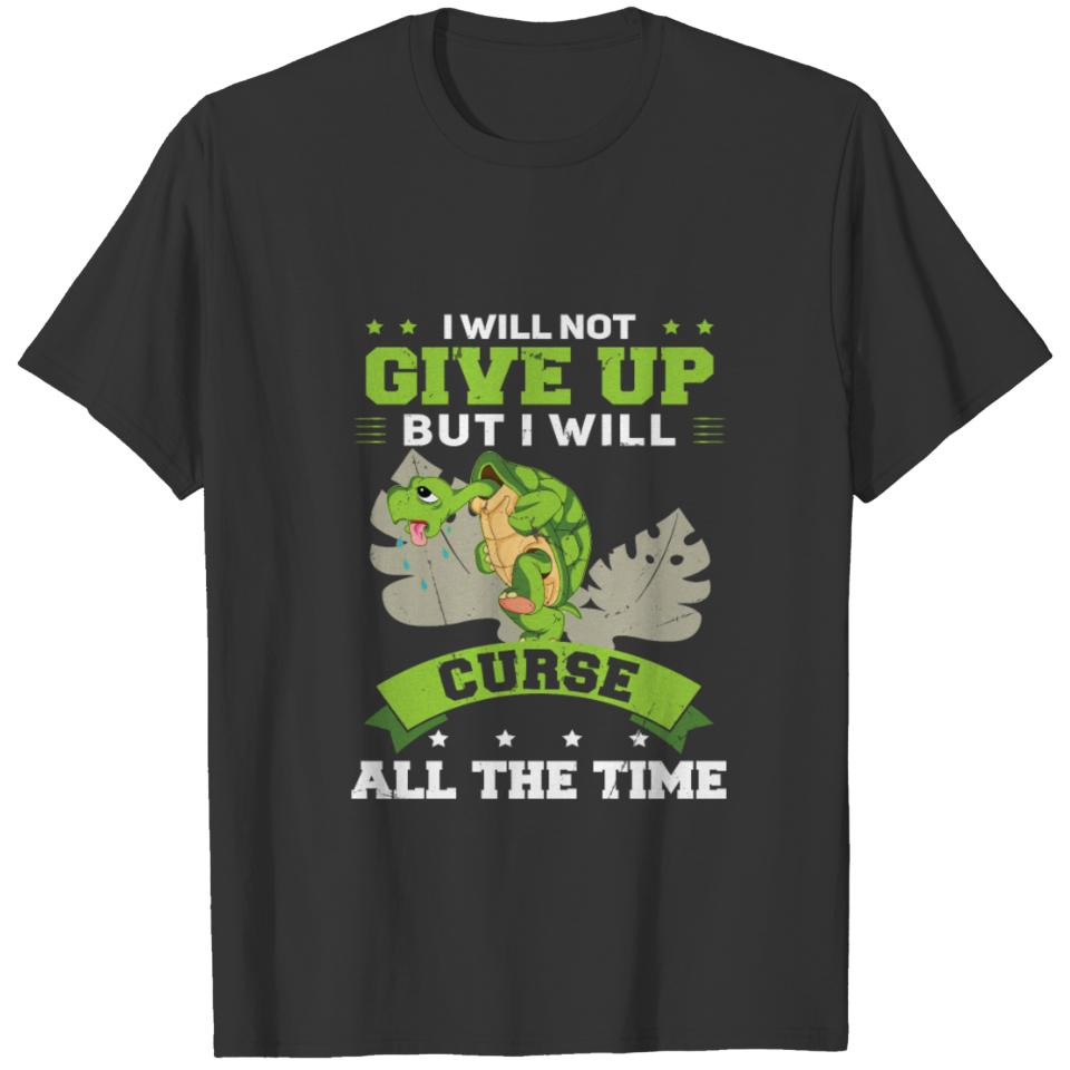 I Will Not Give Up Runner Turtle Running Jogging T-shirt