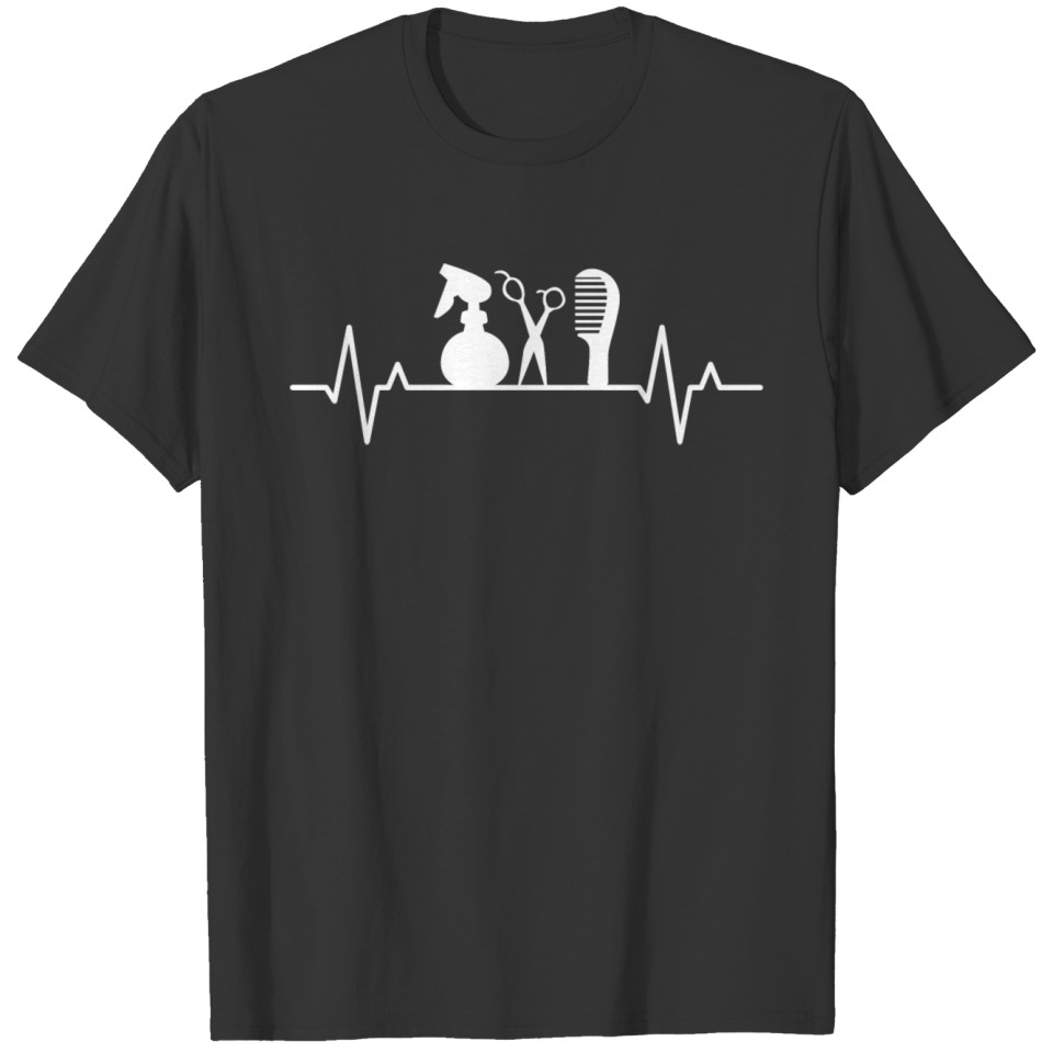 Hairstylist Lovers Heartbeat Design Gift Tee T-shirt