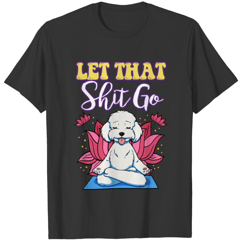 Yoga White Dog Poodle Funny Yoga T-shirt