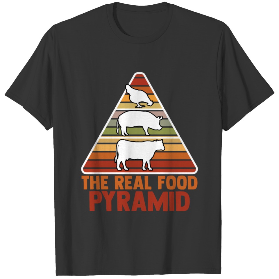 The Real Food Pyramid Food Groups Barbecue Chicken T-shirt