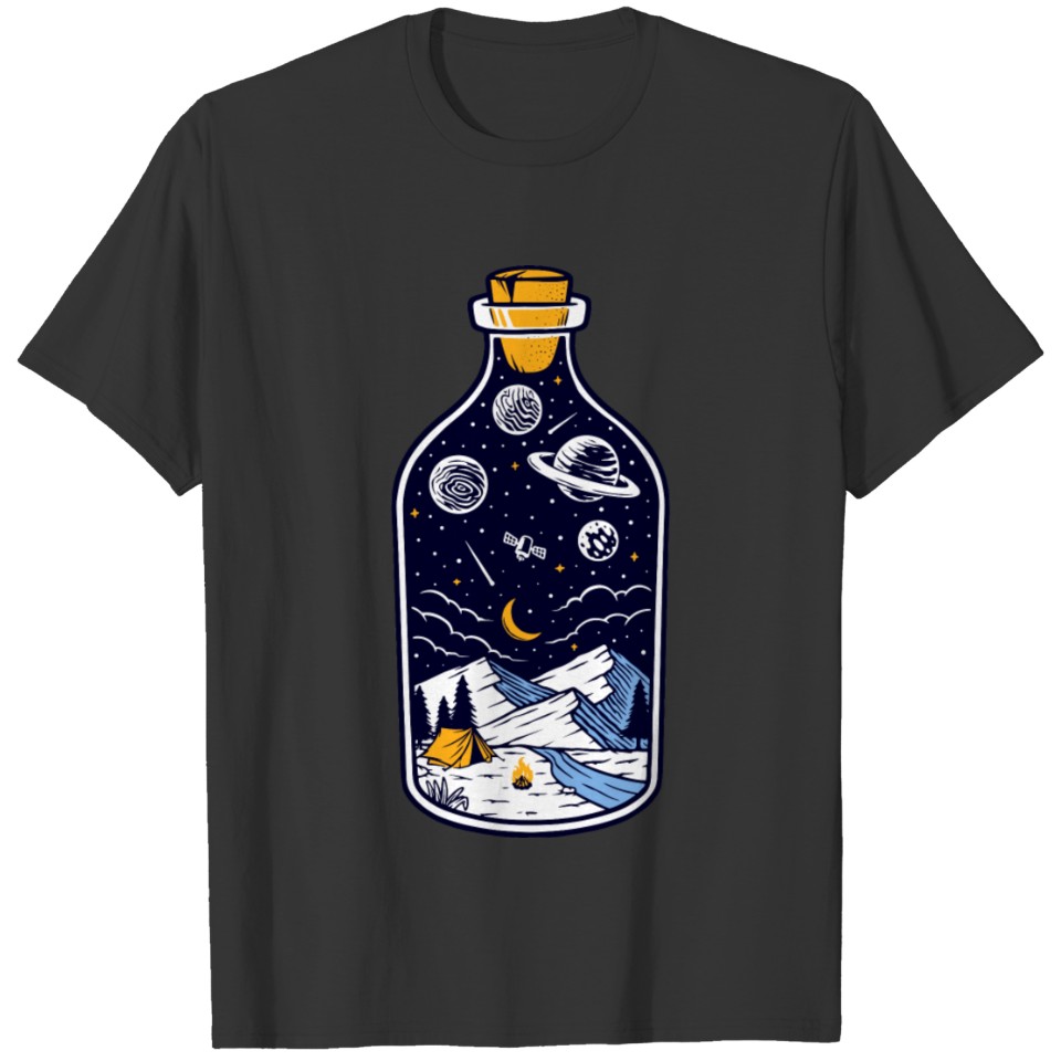 Mountain at night in a bottle T-shirt