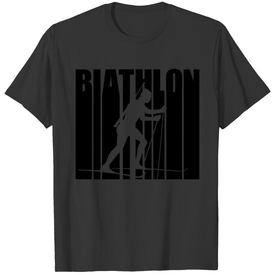 Silhouette biathlon vintage gift skiing T-shirt