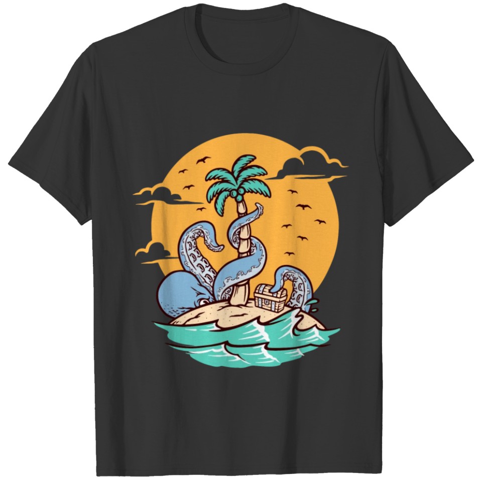 Octopus on the island T-shirt