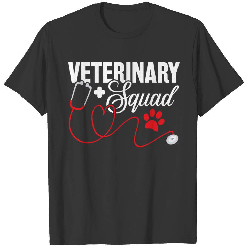 Vet Veterinary Squad Paw Heart T-shirt