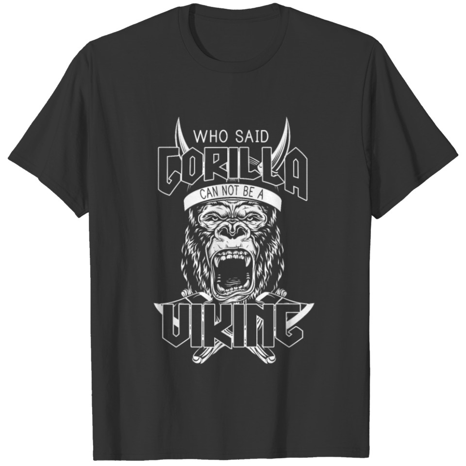 Viking Gorilla Warrior Axe Norse Mythology Gift T-shirt