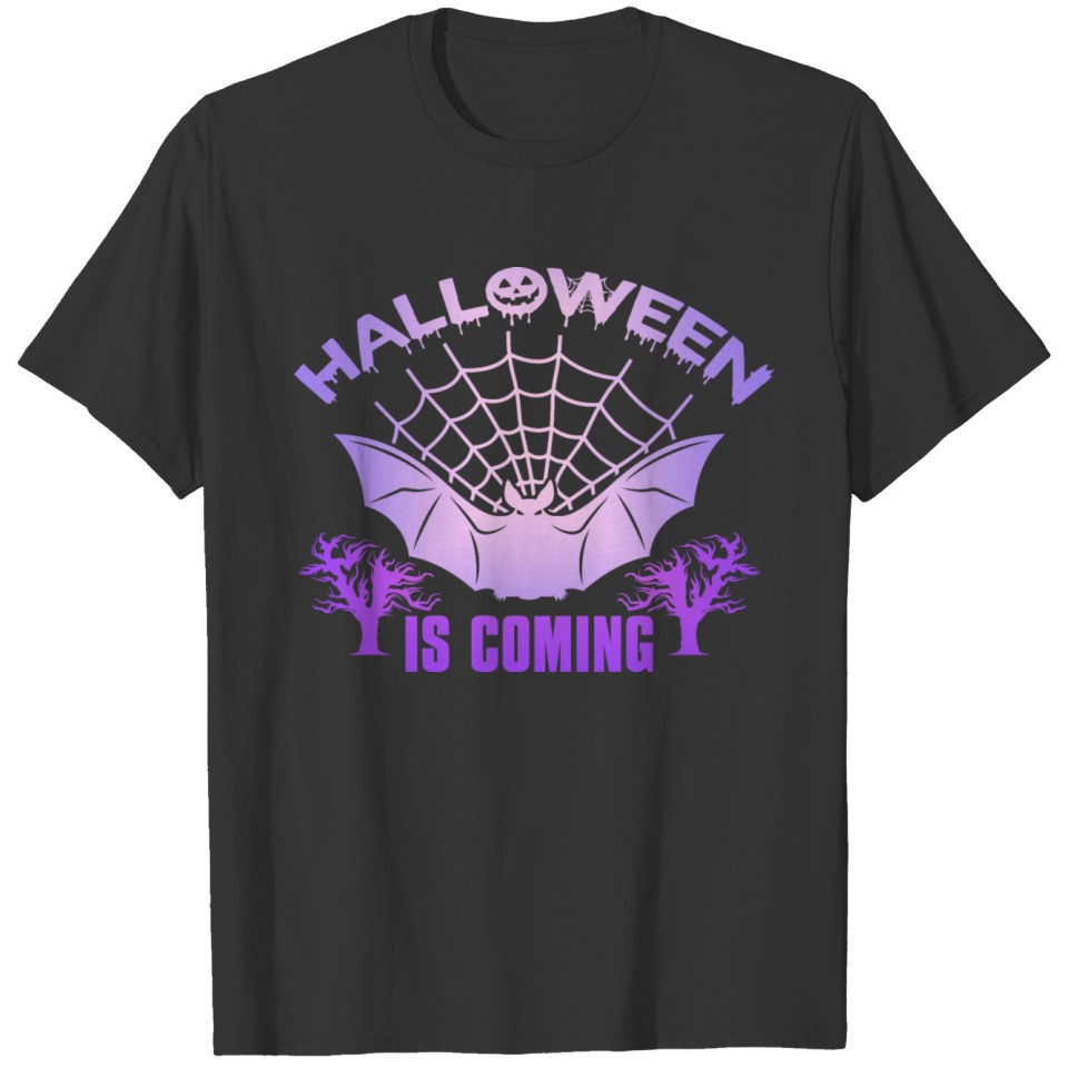 Halloween is coming Purple Bat T Shirts