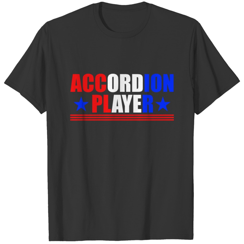 Accordion Player US Flags Funny Accordionist T-shirt